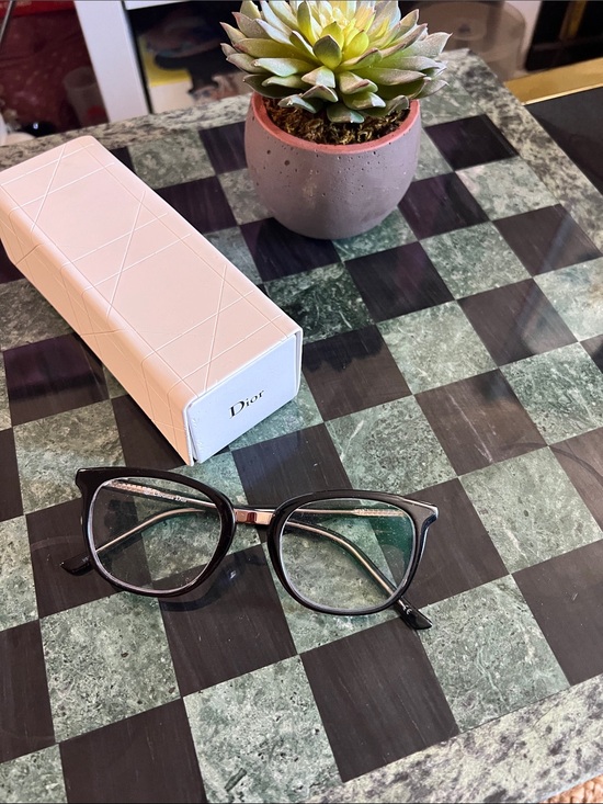 Dior Accessories - Dior Black Cat-Eye Frames with Silver Accents